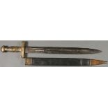 A FRENCH MODEL 1831 FOOT ARTILLERY SHORT SWORD. “Gladius” style with brass hilt and scales