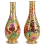 TWO FINE RUSSIAN IMPERIAL PORCELAIN VASES, PERIOD OF NICHOLAS I (1825-1855). Each resting on a