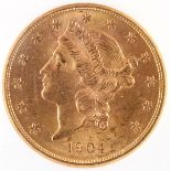 A 1904-S $20 GOLD LIBERTY HEAD EAGLE. NGC MS63. IMPORTANT NOTICE: Sadly, due to the widespread