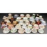 A COLLECTION OF OVER 35 PORCELAIN CUPS AND SAUCERS, 19TH AND 20TH CENTURY. Including hand painted