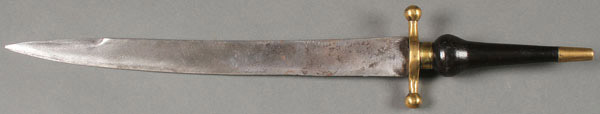 A GOOD CONTINENTAL PLUG BAYONET, 17TH/18TH CENTURY. The hand forged single edge back blade with