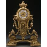 A LARGE AND IMPRESSIVE FRENCH GILT BRONZE AESTHETIC MANTLE CLOCK, 19TH CENTURY. The pendant shaped