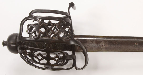 A GOOD BASKET HILTED BACKSWORD MOST LIKELY SCOTTISH, PROBABLY 18TH CENTURY. The iron filigree - Image 2 of 2