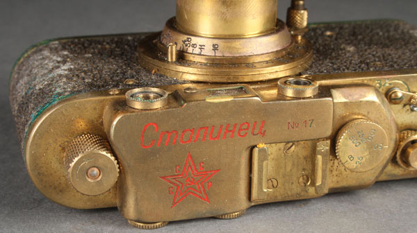 A PAIR OF RUSSIAN SOVIET PERIOD MADE COPIES OF LEICA CAMERAS. Including one bearing German WWII - Image 5 of 5