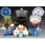 A 17 PIECE GROUP OF COLLECTIBLE GLASS AND PORCELAIN, EARLY TO MID 20TH CENTURY. Comprising a blue