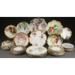 A COLLECTION OF HAND PAINTED AND TRANSFER DECORATED PORCELAIN PLATES, 19TH AND 20TH CENTURY. Over