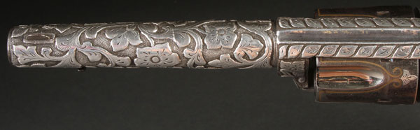 A SILVER OVERLAY AND ENGRAVED COLT SINGLE ACTION ARMY REVOLVER. The barrel, frame and grips - Image 7 of 7