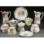 A TEN PIECE GROUP OF R.S. PRUSSIA AND GERMANY PORCELAIN, CIRCA 1900. Comprising a variety of shapes