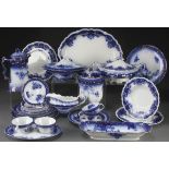 A 28 PIECE GROUP OF VICTORIAN FLOW BLUE CHINA. Comprising 19 pieces “Touraine” by Alcock, 4