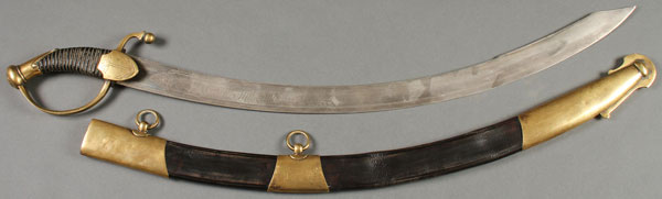 A NAPOLEONIC FRENCH STYLE MARINE IMPERIAL GUARD SABRE. The curved blade with three quarters length