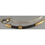 A NAPOLEONIC FRENCH STYLE MARINE IMPERIAL GUARD SABRE. The curved blade with three quarters length