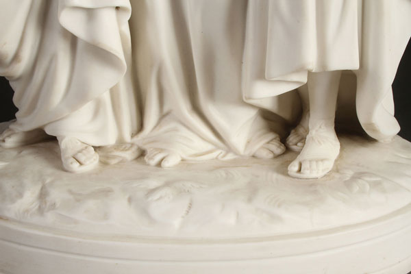 A SCARCE, LARGE AND IMPRESSIVE MINTON PARIAN FIGURAL GROUPING OF CHRIST AND THE APOSTLES PETER AND - Image 5 of 5