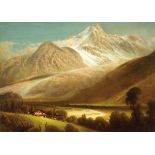 JAMES FAIRMAN (American 1826-1904) Expansive Mountain Landscape Oil on canvas Signed lower left 31.