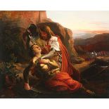 CONTINENTAL SCHOOL (19th century) A Crusader Knight Baptising a Convert Oil on canvas