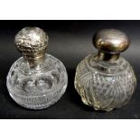 A London Silver Topped Cut Glass Scent B