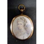 A 19th Century Oval Portrait Miniature o