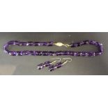 An Amethyst Necklace, with 9ct. gold cla