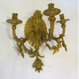 A French Gilt Metal Three Branch Wall Sc