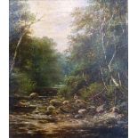 Indistinctly signed A ROCKY RIVER SCENE