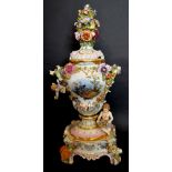 A Late 19th Early 20th Century Meissen Porcelain Covered Vase,