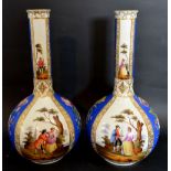 A Pair of Augustus Rex Porcelain Bottle Neck Vases,