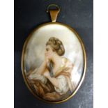 A 19th Century Oval Portrait Miniature of The Honourable Lavinia Bingham, Countess Spencer,