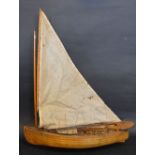 A Scratch Built Wooden Model Sailing Boat,