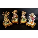 A Set of Four Late 19th Early 20th Century German Porcelain Figure Groups in the form of classical