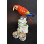 A 20th Century Meissen Porcelain Model in the Form of a Parrot,