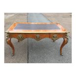 A French Louis XV Style Kingwood and Gilt Metal Mounted Bureau Plat,