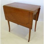 An Edwardian Sheraton Revival Satinwood Small Drop Flap Table, with outswept legs,