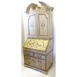 A Queen Anne Style Painted Bureau Bookcase,