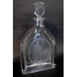 An Orrefors Heavy Glass Decanter etched with Britannia