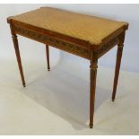 A Late 19th Early 20th Century French Gilt Metal Mounted Card Table,