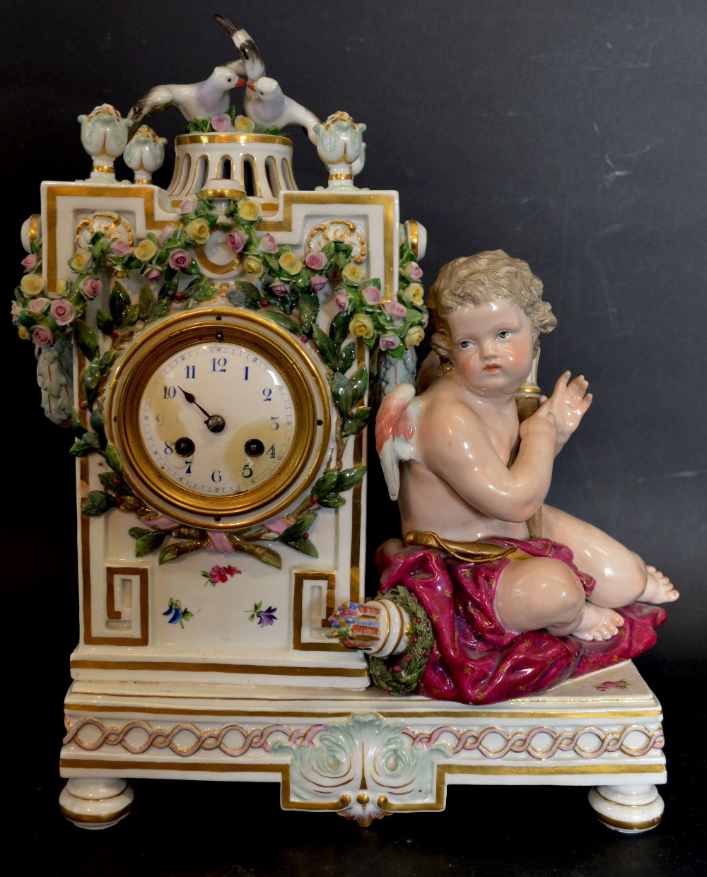 A Late 19th Century Meissen Porcelain Table Clock, - Image 2 of 5
