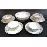 A Pair of 18th Century English Tea Bowls with Saucers,