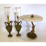 A Pair of 20th Century Table Lamps of Urn Form,