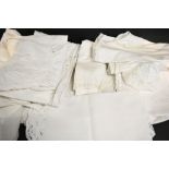 A Collection of Early Christening Gowns and a small collection of linens