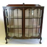 An Early 20th Century Mahogany Bow Fronted Display Cabinet,