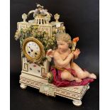 A Late 19th Century Meissen Porcelain Table Clock,
