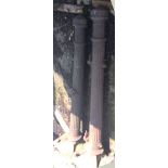 A Pair of Large 19th Century Wrought Iron Gate Posts of Reeded Form,