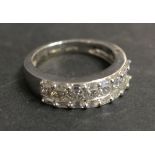 A Platinum Diamond Band Ring set with tw