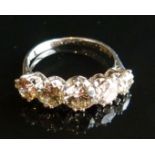 An 18ct. White Gold Five Stone Diamond R