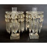 A Pair of 19th Century Cut Glass Lustres
