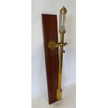 A Brass Marine Stick Barometer by R N Desterro,