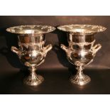 A Pair of Silver Plated Large Wine Coole