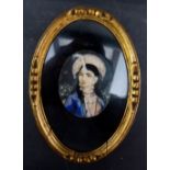 A Small Oval Portrait Miniature of an Ea