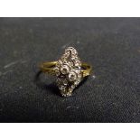 A 18ct. Gold Diamond Set Plaque Ring wit