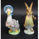 A Beatrix Potter Beswick Model of Jemima Puddle-Duck together with another similar of Mr Benjamin