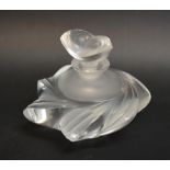 A Lalique Opalescent Glass Scent Bottle with Stopper of Stylised Form engraved Lalique France, 7.